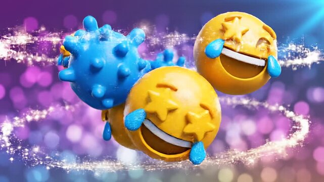 Excited emoji faces spin close-up through colorful reaction burst, social stickers, mobile messaging humor, chat feedback, app engagement, viral mood, and digital celebration asset for campaigns.