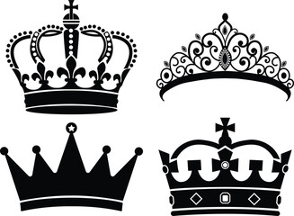 Elegant Black Royal Crown Collection For Luxury Branding Design Use © Hafiz360