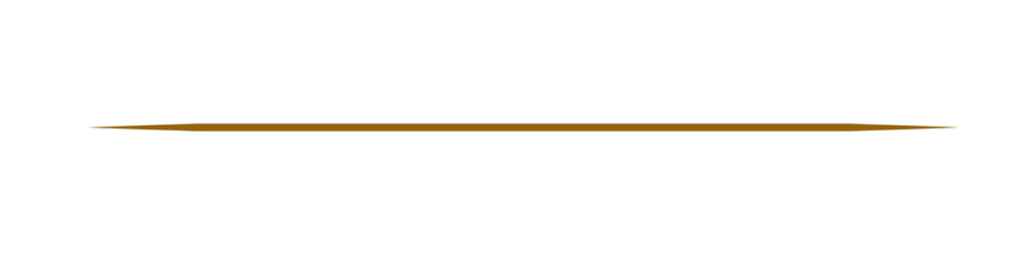 A single wooden toothpick, sharp and pointed at both ends, isolated on a clean surface