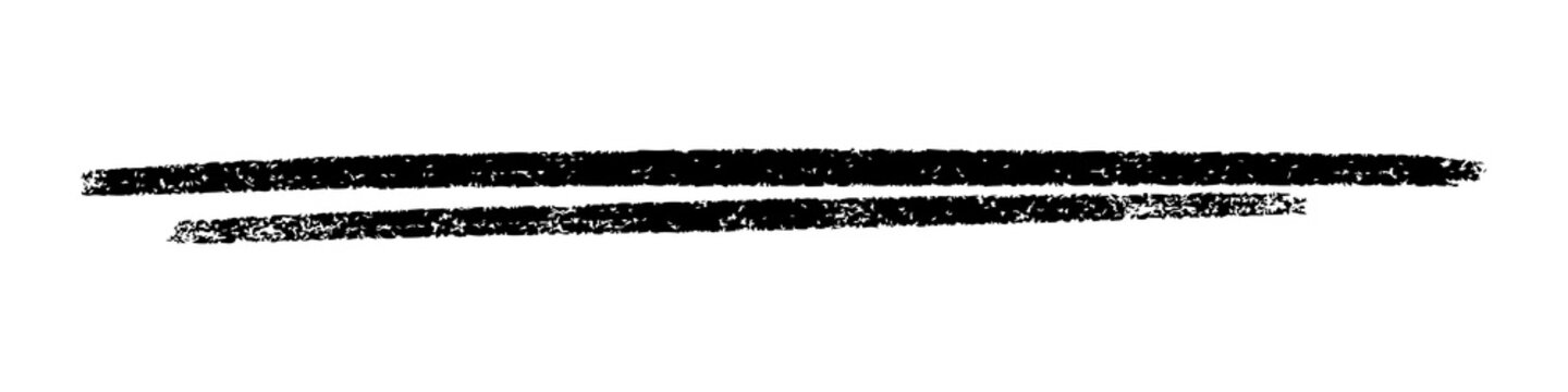 Two parallel hand-drawn lines with a rough texture, symbolizing emphasis or connection