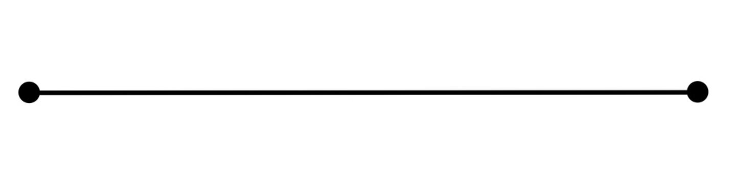 A simple black line connecting two dots on a transparent background