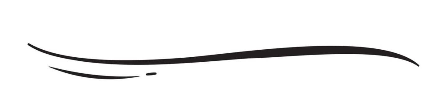 A decorative flourish with two elegant curves