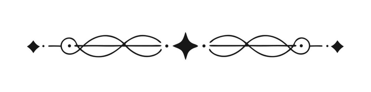 A decorative graphic element with a star and connected loops