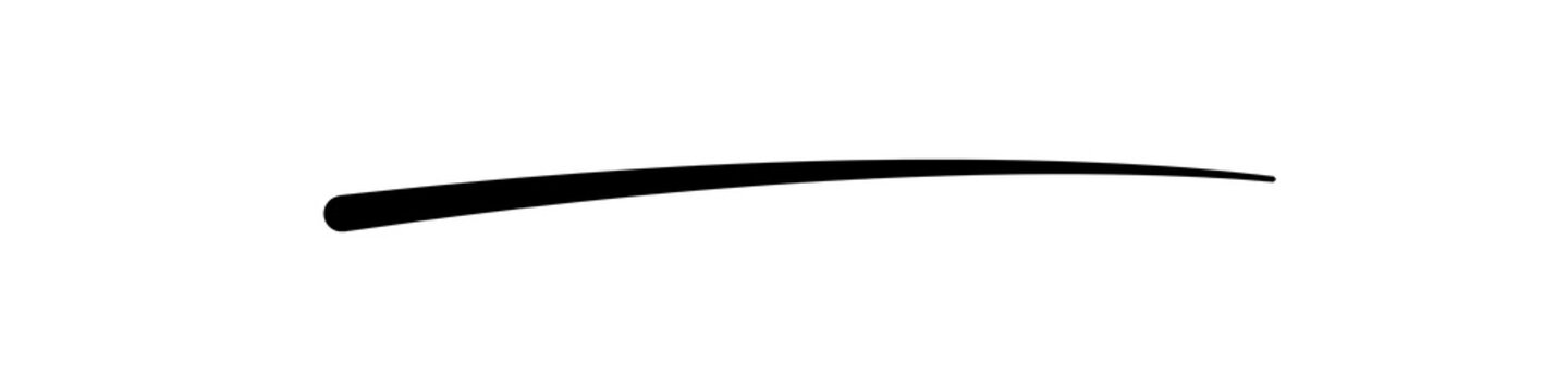 A single black brush stroke on a transparent background
