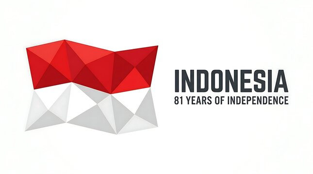 indonesia 81 years of independence on white background