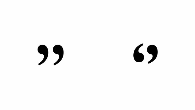 Black quotation marks graphic pair on clean background