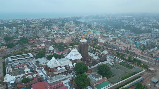 Aerial View of Sri Jagannath Temple in Puri, Odisha