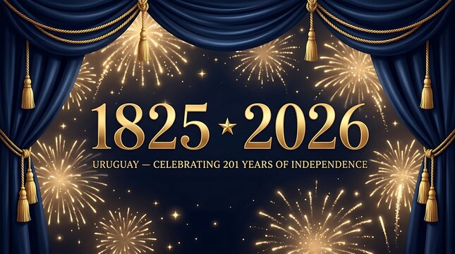 uruguay independence day 201 years on white background
