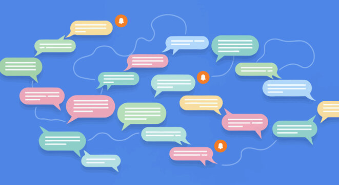 Colorful Speech Bubbles Create a Vibrant Dialogue Graphic.