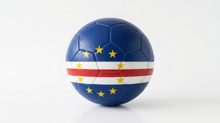 Fototapeta premium Cape Verde flag soccer ball on white background