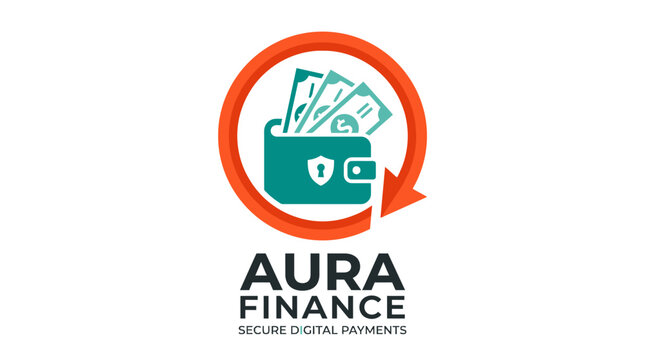 Aura Finance digital payment logo design.