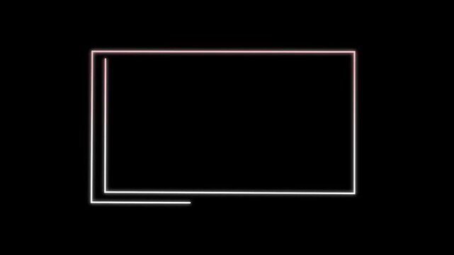 Animated white Line Rectangular and Square Shapes with Copy Space Self-Drawing Outline Set