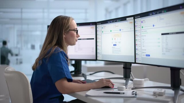 Healthcare Billing Specialist Carefully Reviews Patient Claims