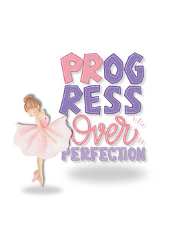 Progress over perfection motivational quotes design .