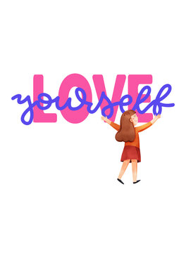 Love your self motivational quotes design .
