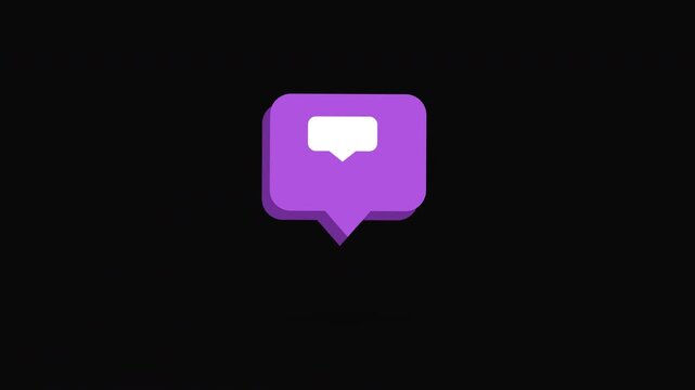 update notification popup 3d floating message comment bubble social chat feedback screen loop 4k