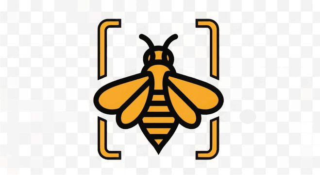 Yellow Bee Logo Design Element.