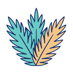 Fototapeta premium Tropical Leaves Flat SVG Icon