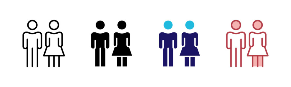 Man and Woman Icons, Multi Style Icon Set