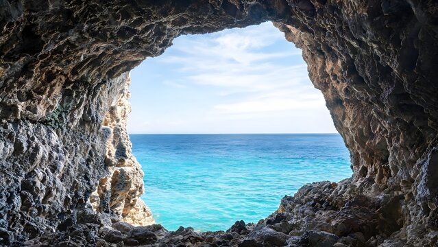 Cave opening to ocean view