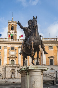 Equestrian statue of Marcus Aurelius at the Campidoglio, Rome, Italy