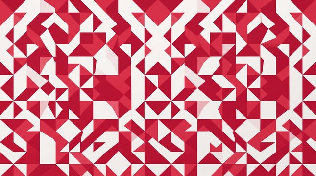 Abstract geometric red and white triangle pattern background