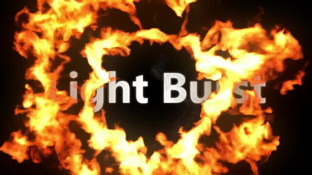 Fire ring swirls in a circular motion against a solid black background to create a dynamic visual energy effect that captures the intense power of combustion for creative motion graphics projects.