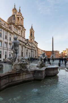 Piazza Navona with the Fountain of the Four Rivers, Rome, Italy