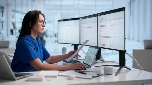 Healthcare IT Specialist Reviewing Electronic Medical Records