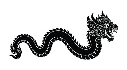 Fototapeta premium Indonesian Culture Black Silhouette. Traditional Heritage Vector Collection on White Background