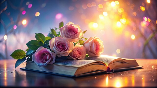 Roses and the bible holy bible edification roses bible holy edification abstract background minimalist design pastel gradient luxury backdrop neon glo