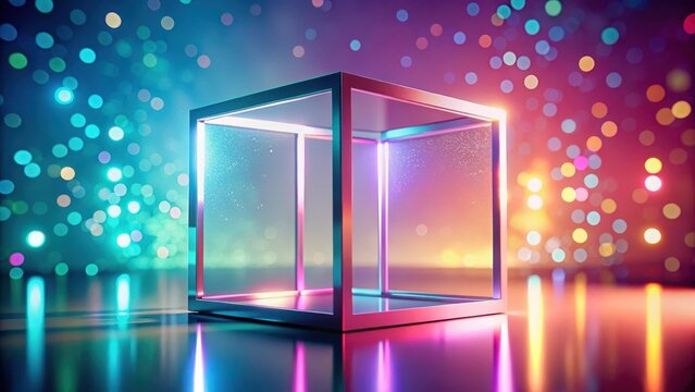 A minimalistic floating box design showcasing a square cutout from the front minimalistic floating box design showcasing square cutout from front abst