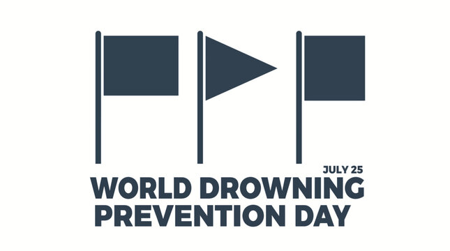 Beach Warning Flags in Different Colors - Poster Template for World Drowning Prevention Day