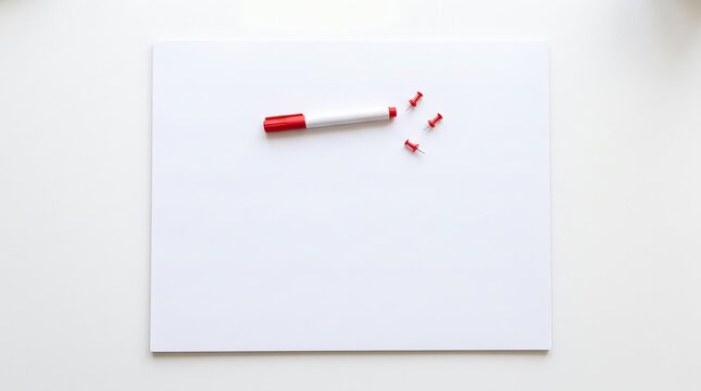 Blank Desk Calendar and Red Marker Mockup with Copy Space