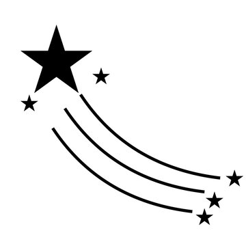 Magic Shooting Star Icon with Sparkle Trail, Decorative Celestial Symbol for Fantasy and Celebration Design