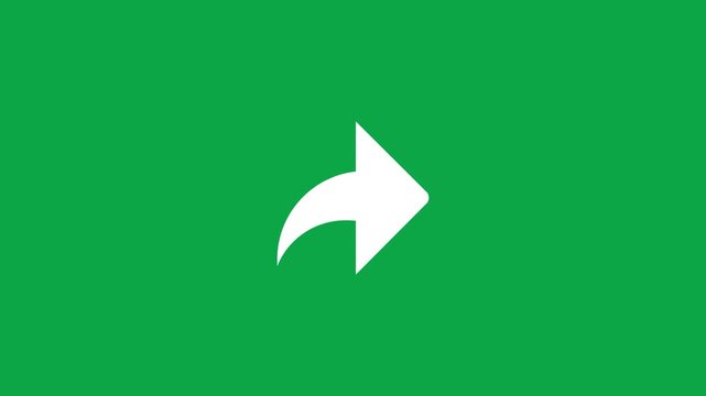 White share icon isolated on green background