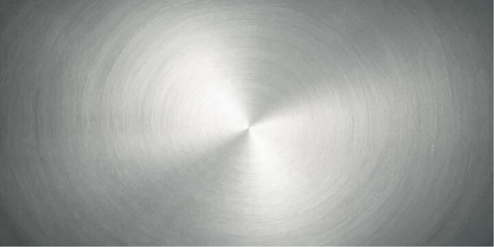 Brushed metal surface with a radial pattern, creating a sleek, modern, and industrial texture that conveys strength and sophistication.