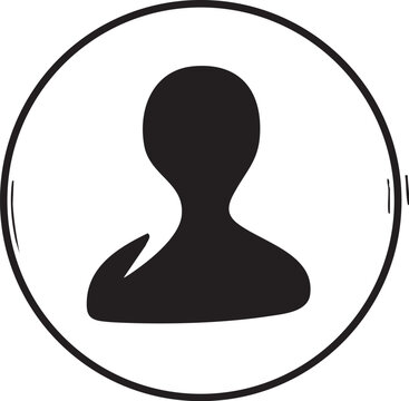 Simple black silhouette of a person in a circle