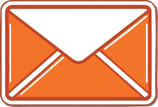 Orange envelope icon for communication and messaging