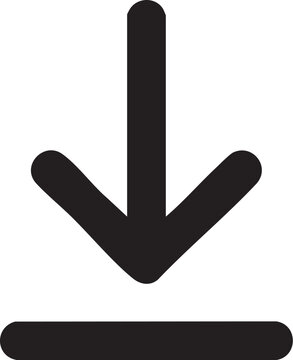 Downloading icon, black download symbol