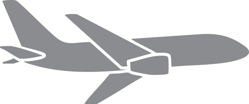 Airplane flying right side vector icon