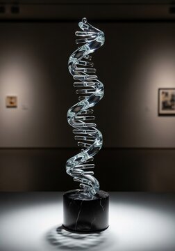 Crystalline helix, life's etched helix, sculpted code.