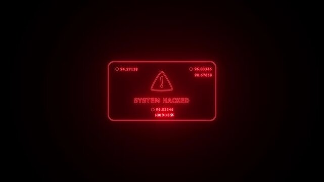 System hack security breach computer hacking warning message hacked alert.