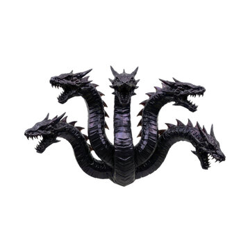 Mythical Black Hydra with Multiple Heads