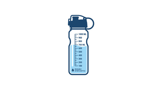 Reusable sports bottle for tracking water intake