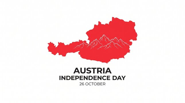 Austria Independence Day map with mountains illustration