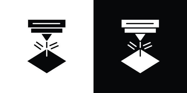 Laser machine icon filled pictogram set. EPS10