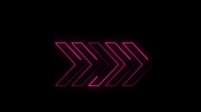 Glowing Neon Arrow Loop Animation on Dark Background | Futuristic Motion Graphics
 