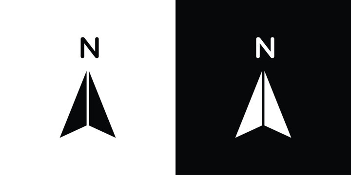 North icon filled pictogram set. EPS10