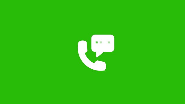 Animated missed call linear icon. Notification. Handset with chat box